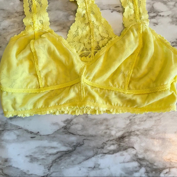 Free People Galloon Lace Racerback Yellow, sz XS - Picture 7 of 9